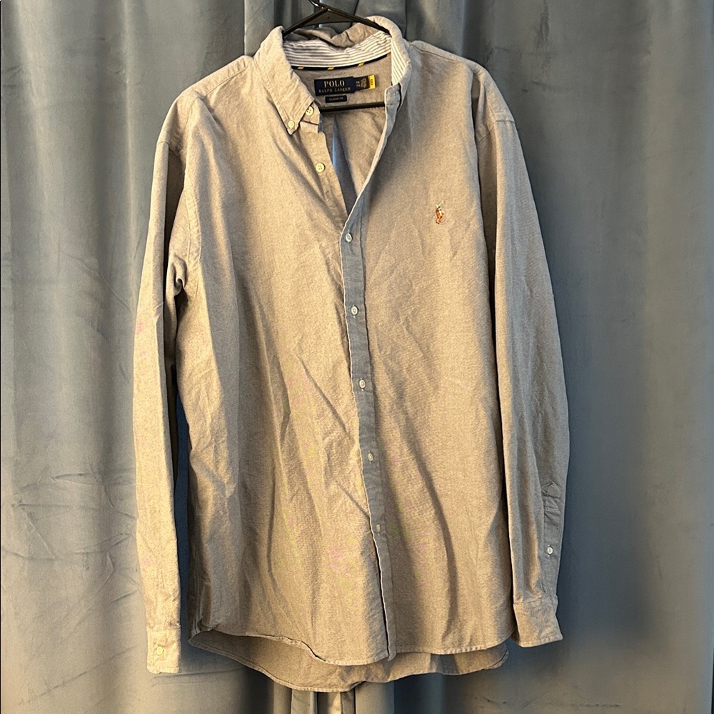 Polo by Ralph Lauren Men's “The Iconic Oxford Shirt” in Slate XXL